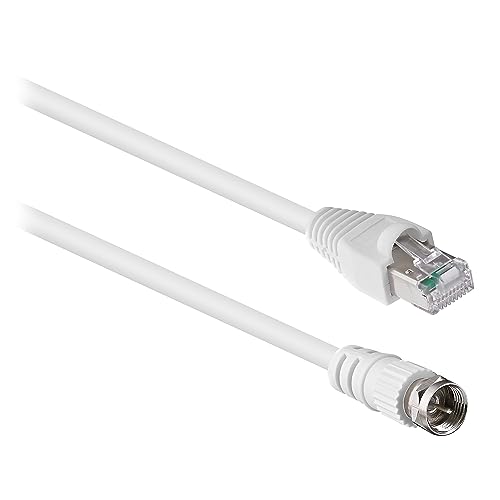 T'nB - RJ45-Kabel: F-Stecker auf Stecker, 2 m, Weiß