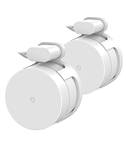 BASSTOP WiFi Wall Mount Bracket Holder, Simplest Bracket Stand for WiFi Router and Beacons (No Messy Screws) (White (2 Pack))