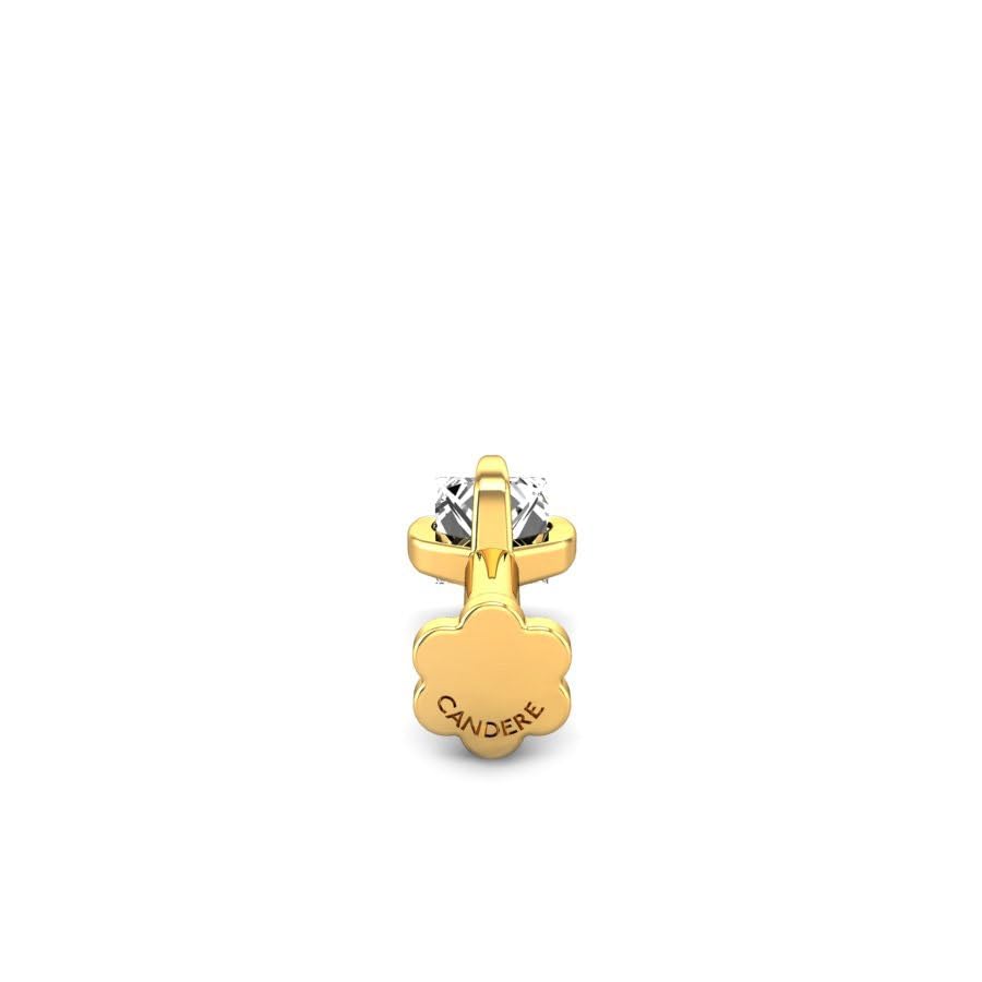 CANDERE - A KALYAN JEWELLERS COMPANY Yellow Gold 18K (750) BIS Hallmark Single Stone SI IJ Diamond Nosepin for Women - Image 4