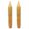 CVHOMEDECO Real Wax Hand Dipped Battery Operated LED Timer Taper Candles Rustic Primitive Flameless Lights Decor 6 34 Inch Orange 2 PCS in a Package