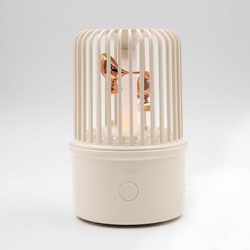TERRIFI Mini Humidifier, Bird Cage Design Aromatherapy Diffuser, Three Musical Modes, Warm Light, Suitable for Home Office Yoga Spa