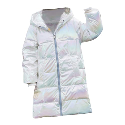 Girls Long Puffer Hoodies Jacket Kids Outdoor Windproof Loose Padded Long Jackets Winter Casual Thick Warm Coat with Pocket
