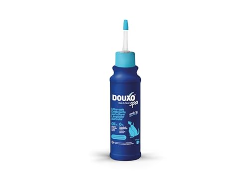 DOUXO® Skin & Coat SPA – Nettoyant pour oreilles pour chiens et chats ultra-sûrs – 120 ml – Dissoudre doucement le cérumen – Formule skin-friendly.