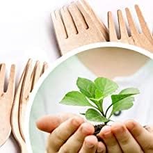 Miniatura 3 de nalAmudhu Tenedores de madera desechables  Cubiertos de madera de abedul  Cubiertos ecológicos  Compostables, biodegradables (6.299in)