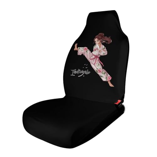 Taekwondo Women Car Seat Covers Universal Car Front Seats Protector Auto Interior Accessories 1PCS