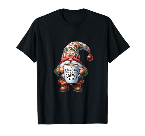 Christmas Coffee Cocoa GNOME for Women and Xmas Coffee Mom T-Shirt