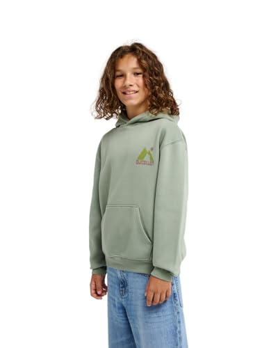 Sweat capuche oversize Quiksilver garçon vert en coton doux - 3