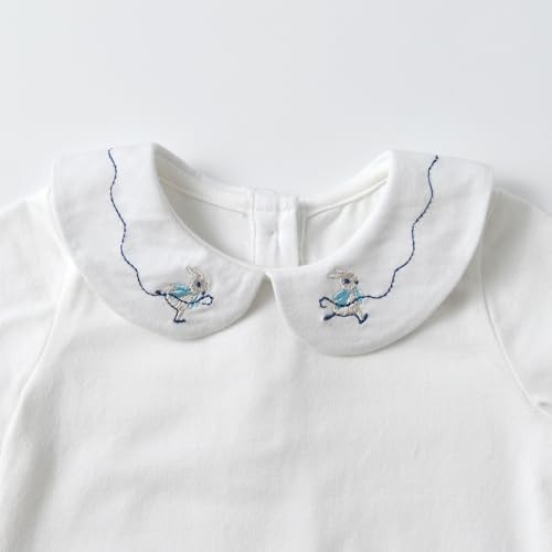 Image of Toddler Kids Girls Boys Basic Peter Pan Collar Tee Shirt T-Shirts Tops Bottom Long Sleeve Solid Blouse