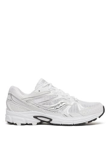 Saucony Ride Millennium para mujer, Blanco/Plateado, 7.5 Women/6 Men
