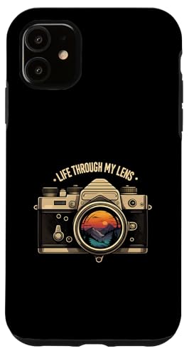 Life Through My Lens Camera Photographer Nature Sunset Art Carcasa para iPhone 11