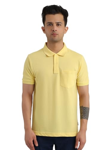 Image of Rupa Bumchums Men Super Combed Cotton Solid Half Sleeve Club Collar Polo Regular Fit T-Shirt with Chest Pocket