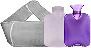 Hot Water Bottle,Hot Water Bottle with Waist Cover,Hot Water Bag with Plush Waist Cover for Pain Relief Jeopace(3 PCS,Grey)