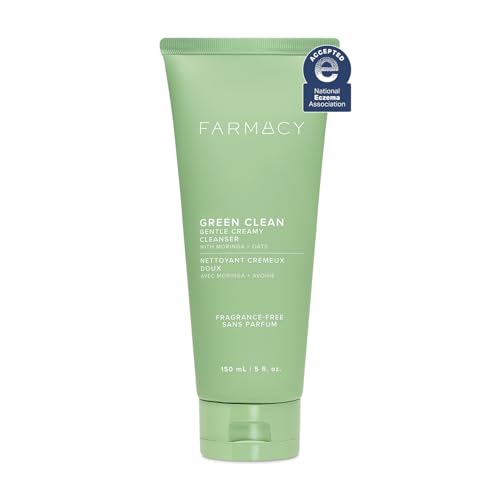 Farmacy Gentle Creamy Face Cleanser - Hydrating Facial Cleanser to Nourish + Help Remove Makeup + Impurities - Enriched with Aloe + Moringa Oil to Soothe, Purify + Refresh Skin (150ml)