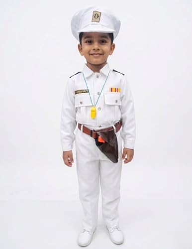 Image of BookMyCostume Kids 6-Pcs Forces & Community Helper Costume Collection - Army, Military, Navy, Police & Soldier Outfits - Fancy Dress for Patriotic Events, School Annual Day, Role-Play & Competitions
