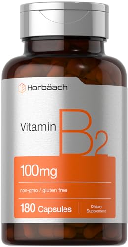 Horbach Vitamin B2 100mg | 180 Capsules | Riboflavin Supplement