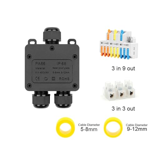 Conector de cable en T impermeable IP68 y protector de línea exterior 4