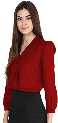 Image of Girls Bishop sleeves V-neck tie up top-71