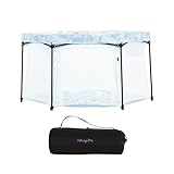 Dream On Me Onyx Playpen in Sky Blue, Baby Playpen, Portable and Lightweight, Playpen for Babies and Toddler - Comes with a Comfortable Padded Floor