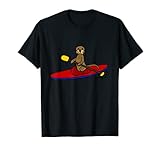 Smileteestop Divertido Sea Otter Kayak Dibujos Animados Camiseta