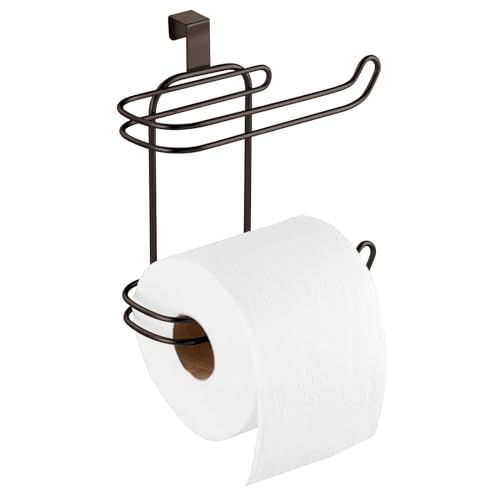 MetroDecor mDesign Toilet Paper Roll Holder for Bathroom Storage, Over The Tank - Bronze