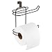 mDesign Metal Compact Hanging Over The Tank Toilet Tissue Paper Roll Holder and Dispenser for Bathroom Storage - Holds 1 Extra Roll - Space Saving Design - Bronze