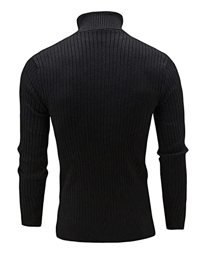 Qzh.duao Men's Casual Slim Fit Turtleneck Pullover Sweaters, Black, Us X-Large = Tag 6Xl #TOP1