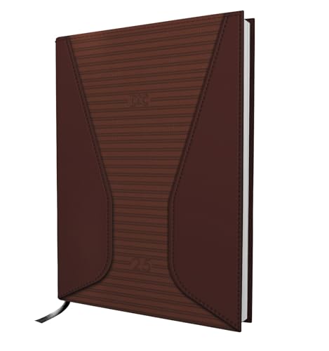 DAC - Agenda menor 2025 Marron Com 336 páginas e Fita Marca Página