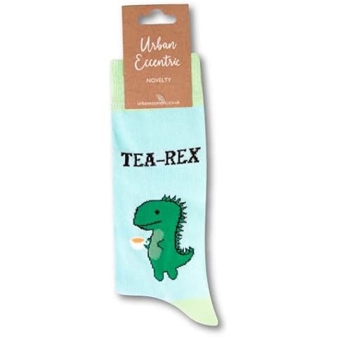 Urban Eccentric Unisex Tea-Rex Socks | Gift | 1 Pair | Cotton Rich Socks | Premium Socks | Novelty | Gifts Cover