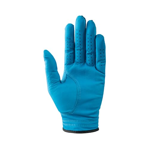 VIPERGOLF Women's Tour Prism Cabretta Leather Golf Glove - Left Hand - Turquoise Blue |100% Made in India (20 cm)