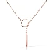 choice of all Long Lariat Y Pendant Necklace for Women Bar Pendant Necklace Jewelry (K:rose gold necklace)