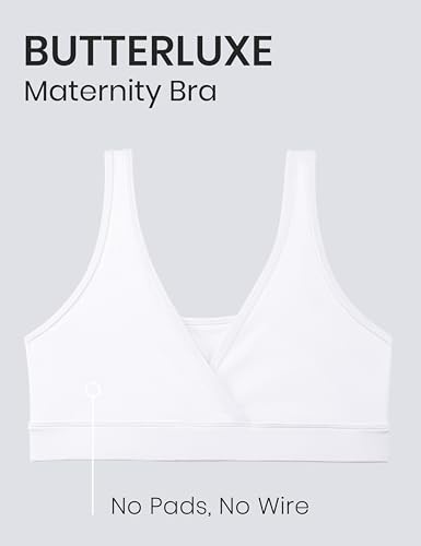 Image of CRZ YOGA Maternity V Neck Nursing Bras | Butterluxe, Doubled Lined, Light Support, Non Padded, Yoga, Extremely Soft, U Back, Wide Straps, Pregnancy and Postpartum