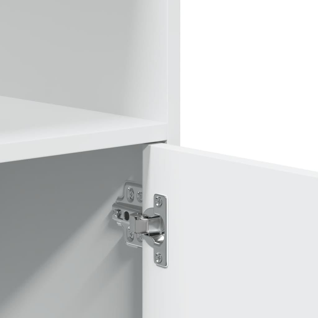 vidaXL Mobile con Ruote Bianco 55x40x91 cm in Truciolato, schedario, armadietto per la casa, armadietto per Ufficio, armadietto per Ufficio
