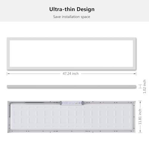 Image of AIKVSXER 4Pack 1x4 LED Flat Panel Light, 50W Surface Mount Ceiling Fixture