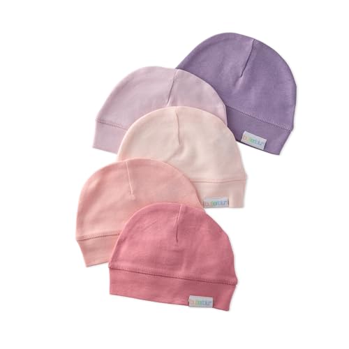 Image of Butterblu Baby Charlie 5-Pack Caps 100% Organic Cotton Beanie Hats for Newborn Baby Boys & Girls