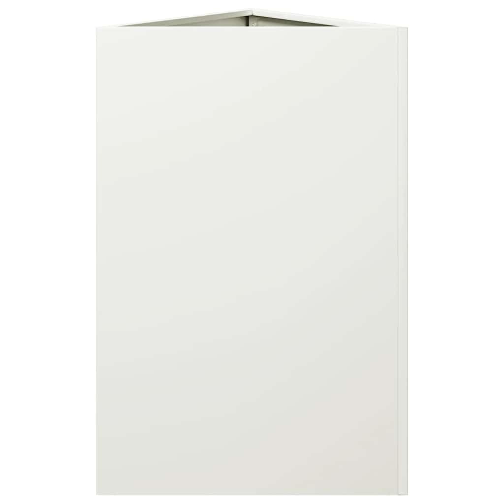 Générique Fioriera Triangolare Acciaio Bianco 2 Pezzi | Resistente alla ruggine, senza fori di drenaggio, protezione contro le erbacce, per balcone patio giardino