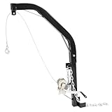 HECASA Tree Mounted Deer Hoist for Hunting Game 500 LBS Hand Winch Lift w/Steel Chain Heavy Duty Steel Deer Hanger for Skinning and Field Dressing Preys Hanging Hoist Powder Coated Black