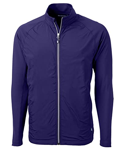 Image of Cutter & Buck Adapt Eco Knit Hybrid Recycled Mens Full Zip Jacket, College Purple, L