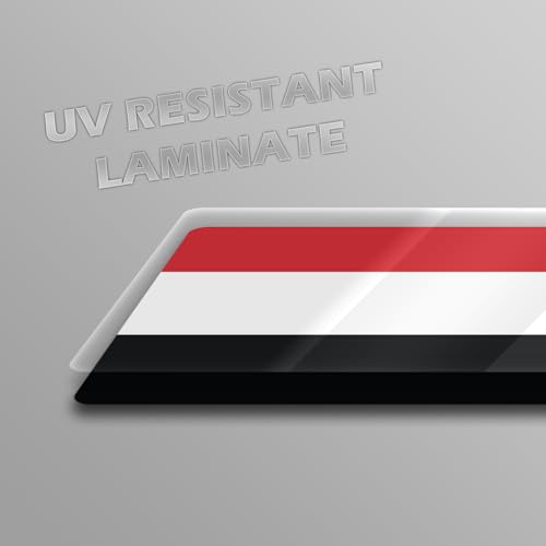 Image of World Country Flag Decal Stickers - Two Pack - for Cars Windows Bumpers Laptops Tablets Tumblers Cups Walls (Yemen)