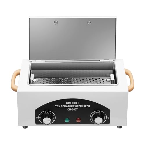 LENJKYYO Stérilisateur Électrique 300W 50‑220°C Autoclave Stérilisation Bocaux Outils Onglerie Coiffure Avec Minuteur 0‑60min Capacité 2L Pour...