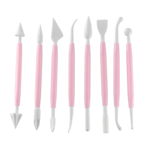 Fackelmann 41132 Modellier-Werkzeug-Set 8-tlg. Candy, Patisserie, Pink