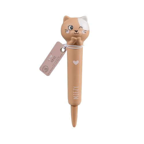 Lulubug Squishy Gelstifte Antistress | Niedliches Tiermotiv | Drücken Kneten & Knautschen | Blaue Tinte 15cm Hoch | | Kawaii Stift | Schreibspaß für Schule Zuhause & Büro | Katze Miezy