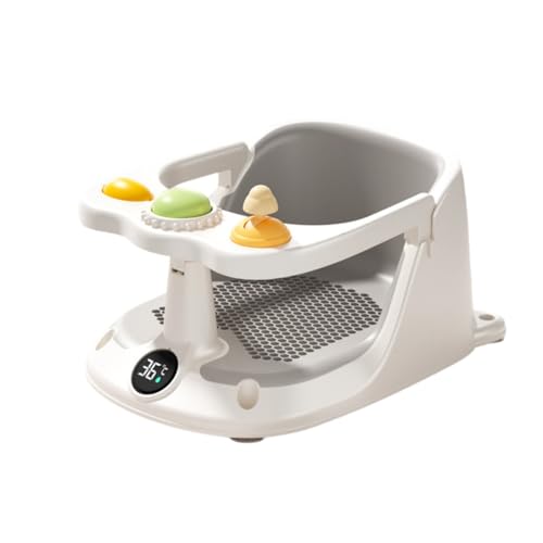 ベビーバスチェア 新生児〜36ヶ月対応 角度調節可能 ポータブル お風呂用 抗菌素材 入浴用 背もたれ付き 滑り止め 洗濯可能 安定設計 沐浴補助 怪我防止 赤ちゃん 出産祝い (滑り止め) (温度感知モデル)