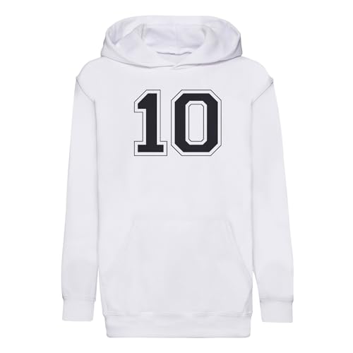 Sweat enfant numéro 10 noir et blanc pour l'école et le sport