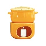 Fondue Mug Set, Heat-Resistant Ceramic Warming Bowl, Chocolate Dipping Cup, Candle-Powered Melter with Stainless Forks, Kit for Cheese Marshmallow Beverage Gathering Dinner Wedding Party Birthday