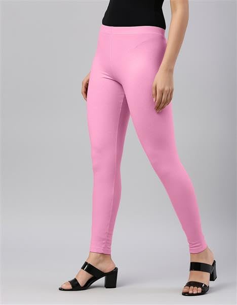 Image of JUNEBERRY Cotton Lycra Skinny Fit Leggings for Women & Girls (Sizes: S to 2XL) (Colors: Black, Beige, White, Grey, Brown, Pink & Wine)