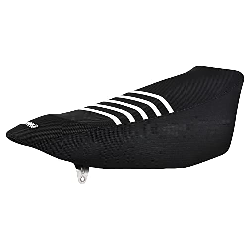 Enjoy Mfg Ribbed Seat Cover - Compatible Fit for 2008-14 Yamaha Nytro FX MTX SE RTX XTX Nitro #303 (All Black/White Ribs)