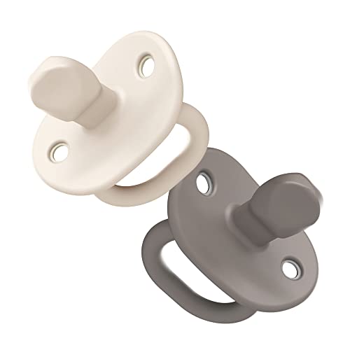 Image of Boon Jewl Silicone Orthodontic Pacifier - Baby Pacifier with Soothing Gem-Shaped Nipple - Comfortable Baby Pacifiers Natural Oral Muscular Development - Neutral - 2 Count - 3+ Months