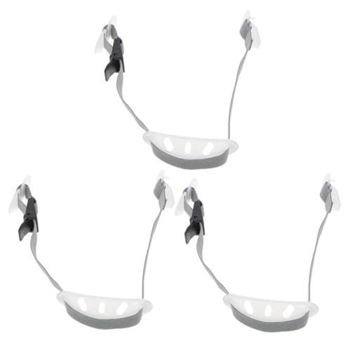 SOESFOUFU 3pcs Helmet Chin Strap Buckle for Hard Hat Universal Chin Brace Protection Cup Polyester Plastic Material Grey