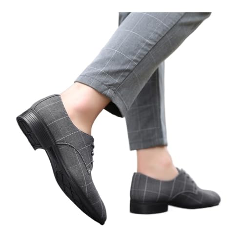 Summer Cloth Shoes Men's Large Size Casual Shoes Breathable Pointed Toe Canvas Shoes Men's Shoes Oxfords(Black,10)2