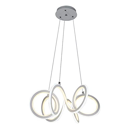 Plafonnier de table à manger CFWSHJ en silicone minimaliste fer et lumière blanche double face